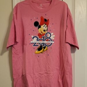 Disney Pink Minnie Mouse Short Sleeve Tee 1x New